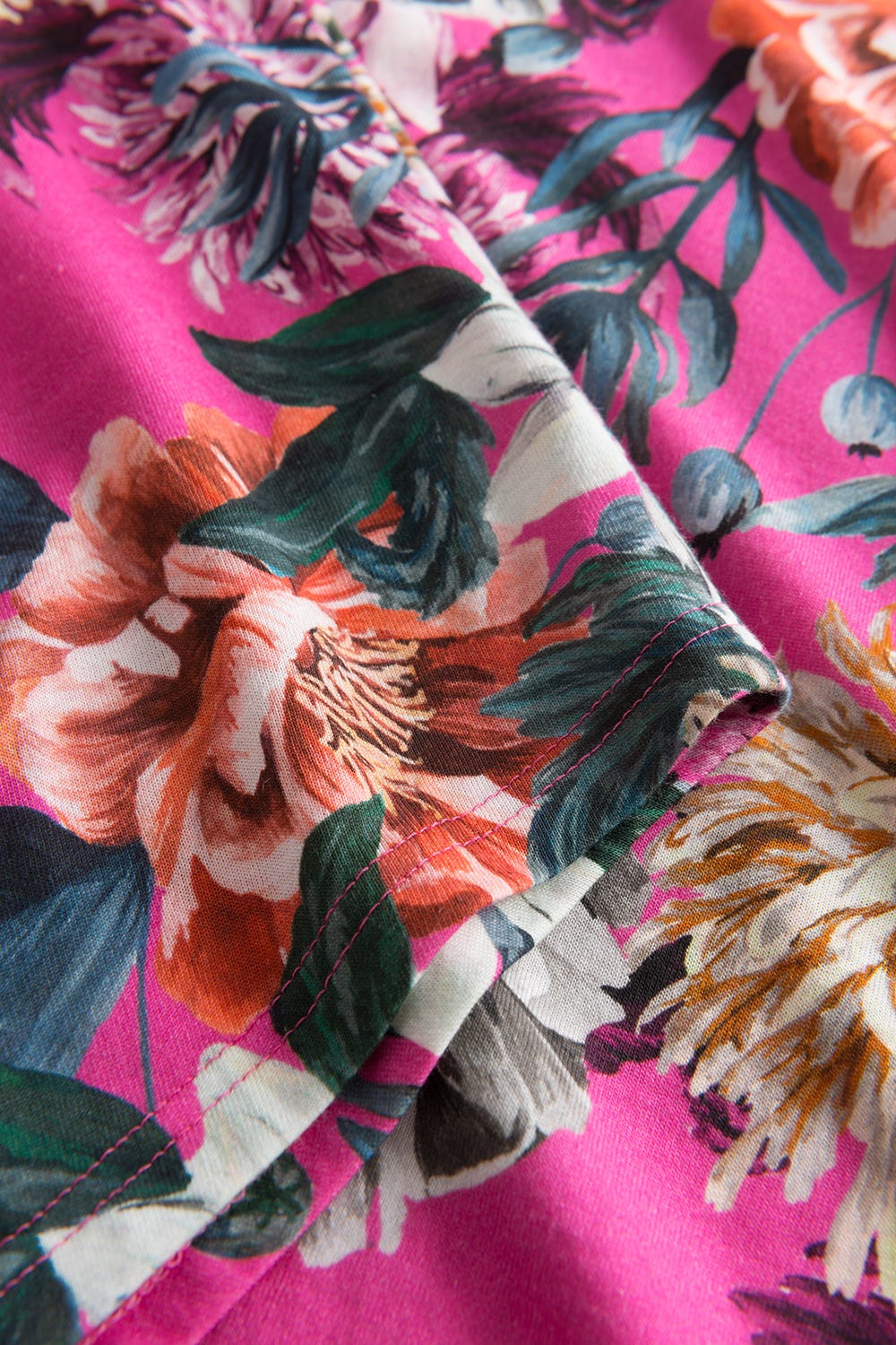 Detailbild 3 von Nachthemd im pinken Blumendruck Baumwolle/Modal