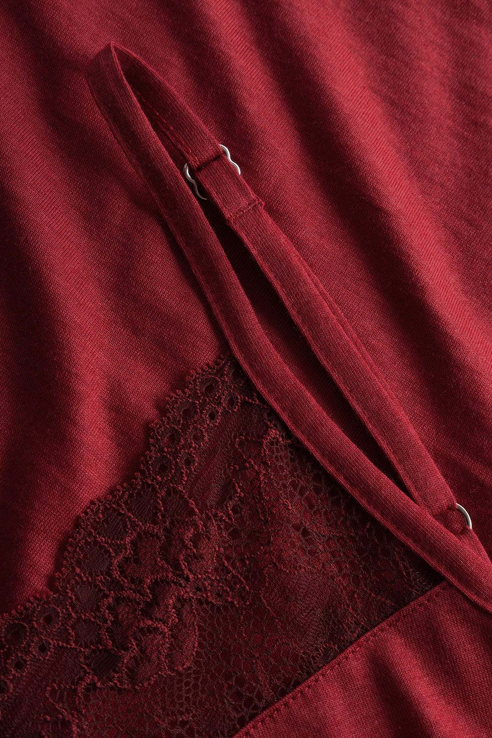 Detailbild 2 von Kurzer Pyjama mit Spitze Rot Baumwolle/Modal