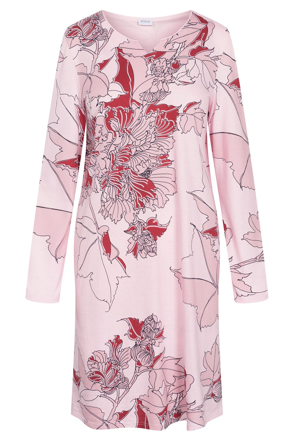 Hollowbild von Nachthemd mit elegantem Ausschnitt 100% Baumwolle