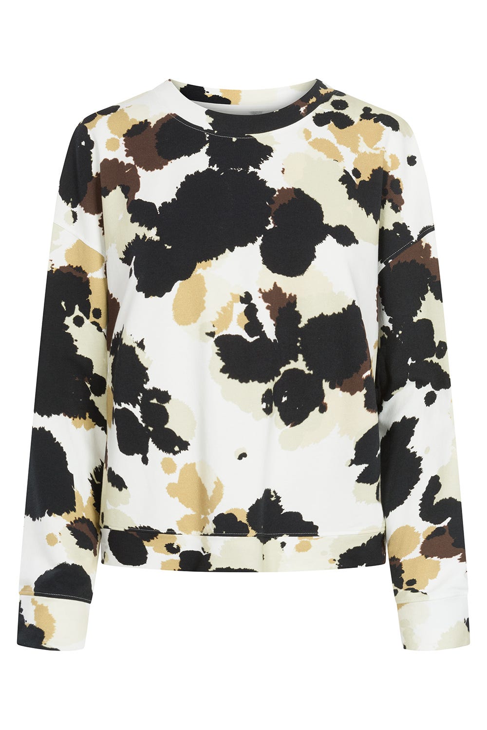 Hollowbild von Sweatshirt im Flecken-Druck Lässig Bio-Baumwolle/Elasthan