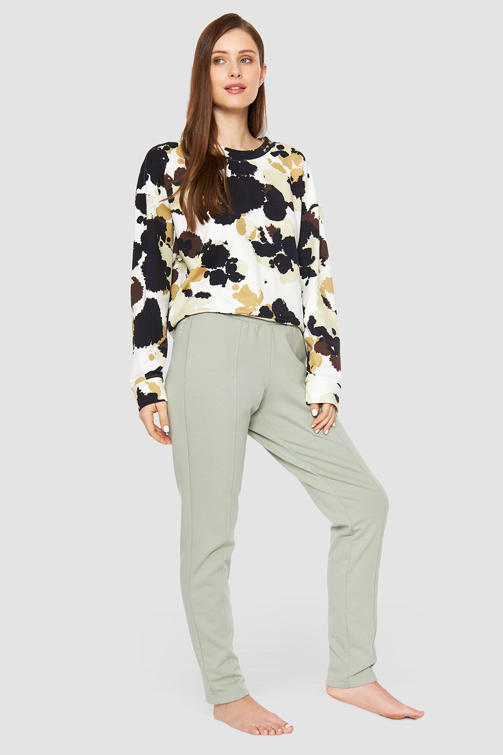 Detailbild 1 von Sweatshirt im Flecken-Druck Lässig Bio-Baumwolle/Elasthan