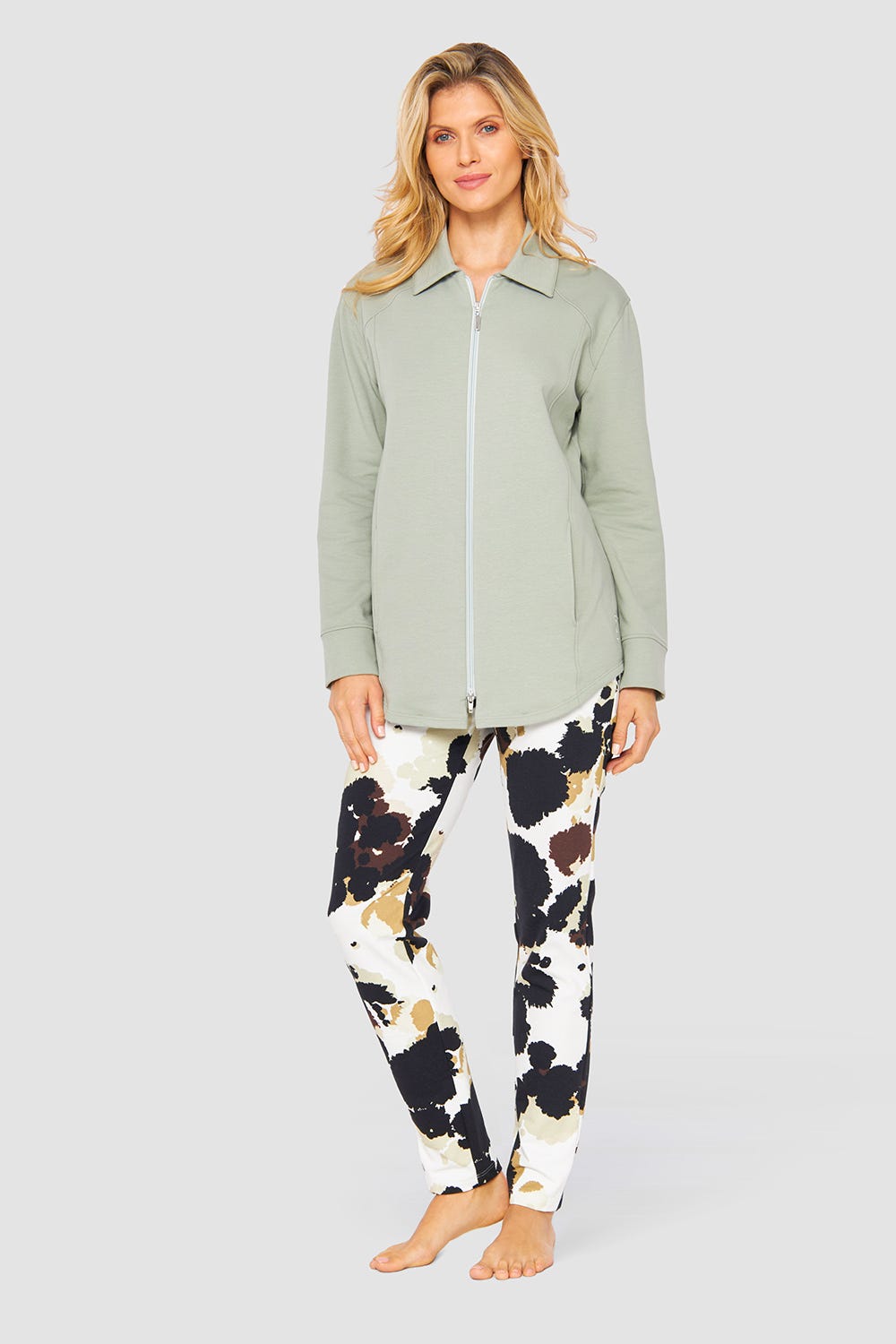 Detailbild 1 von Jacke mit Kragen und Taschen Grün Bio-Baumwolle/Elasthan