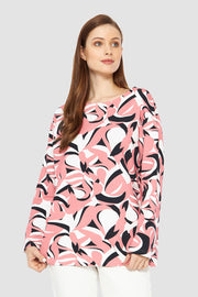 Frontalbild von Sweatshirt mit U-Boot-Ausschnitt Baumwolle/Elasthan