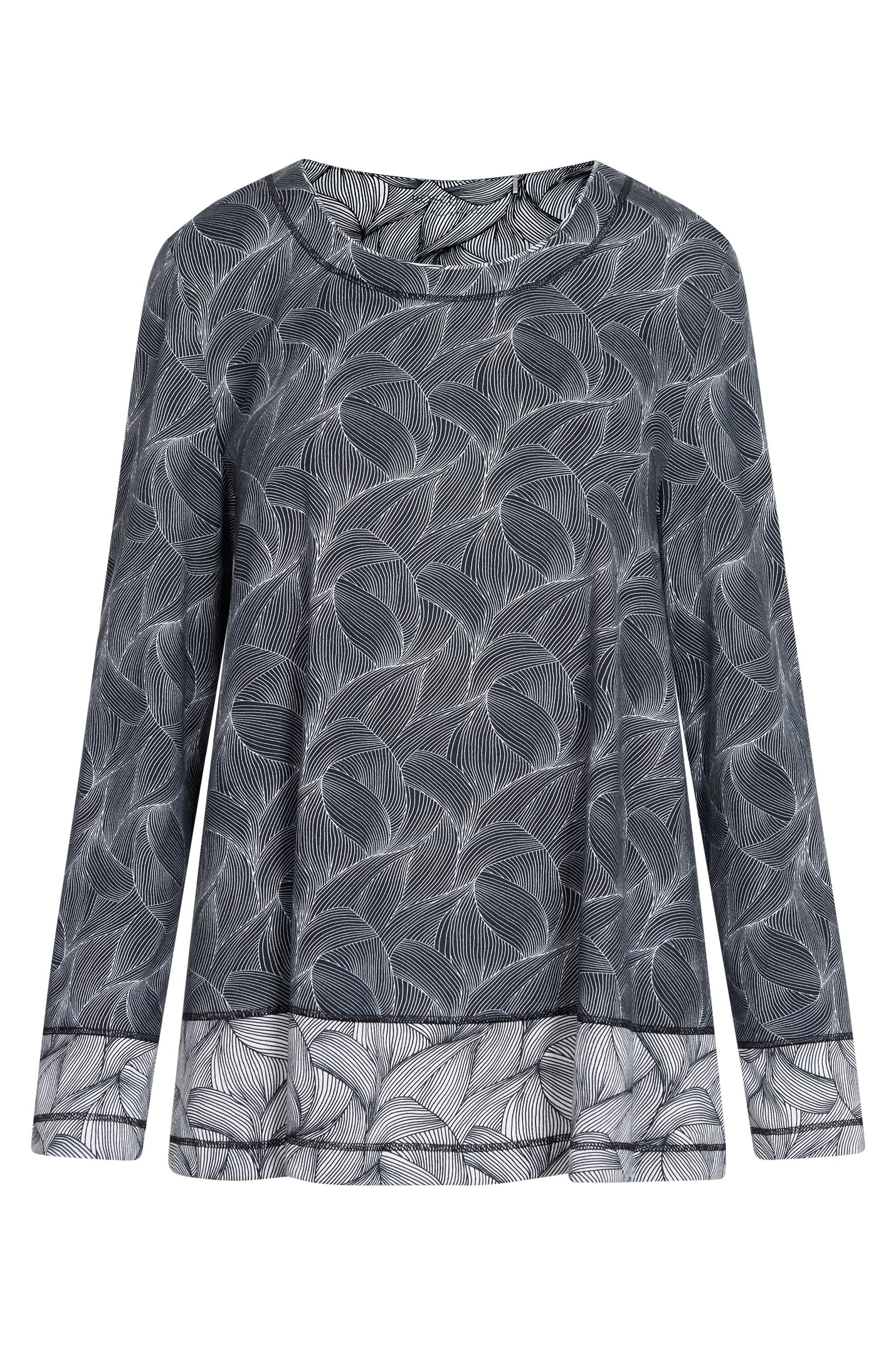 Hollowbild von Oberteil im schwarz-weißen Mix A-Linie Baumwolle/Modal Große Größen bis 54