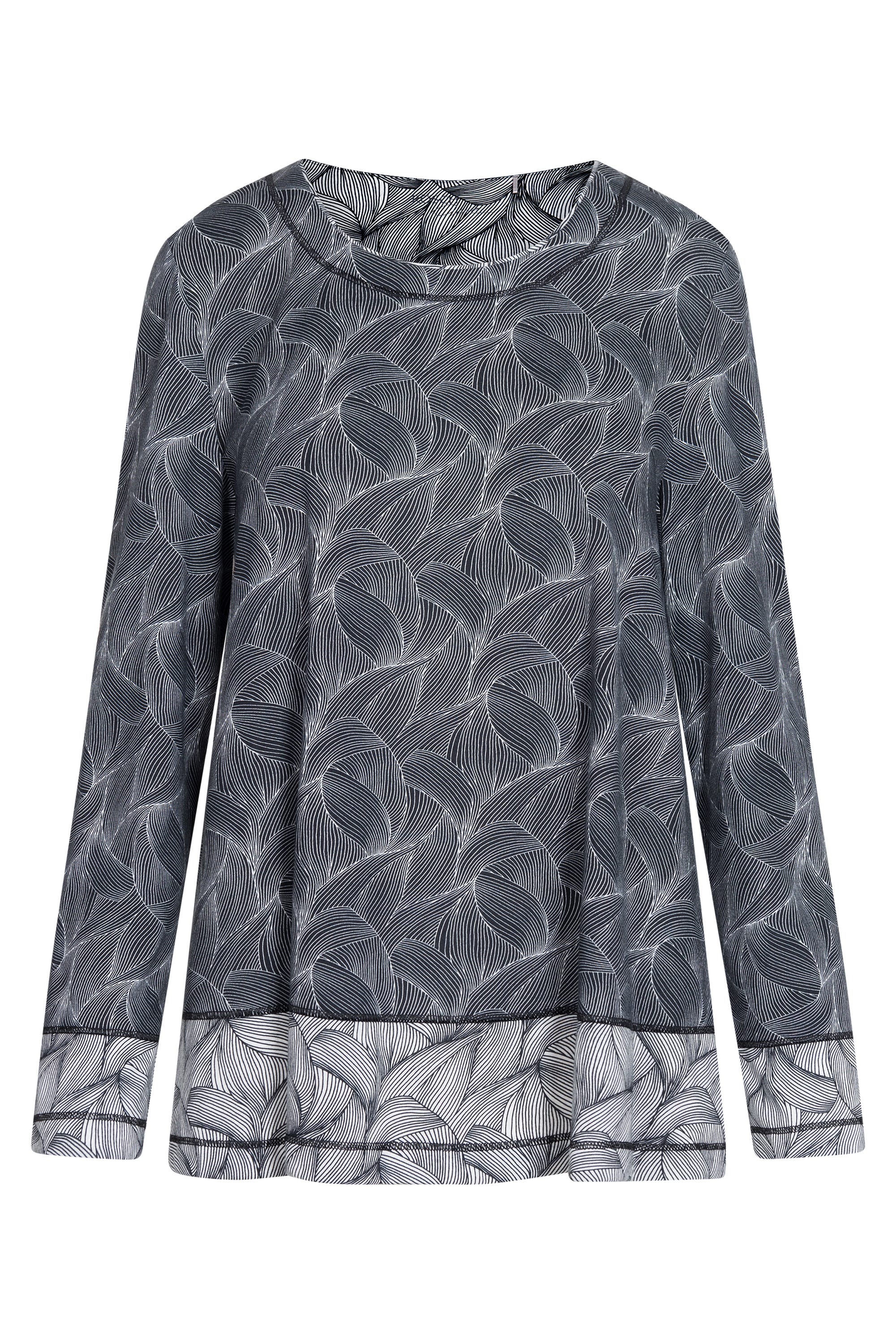 Hollowbild von Oberteil im schwarz-weißen Mix A-Linie Baumwolle/Modal Große Größen bis 54