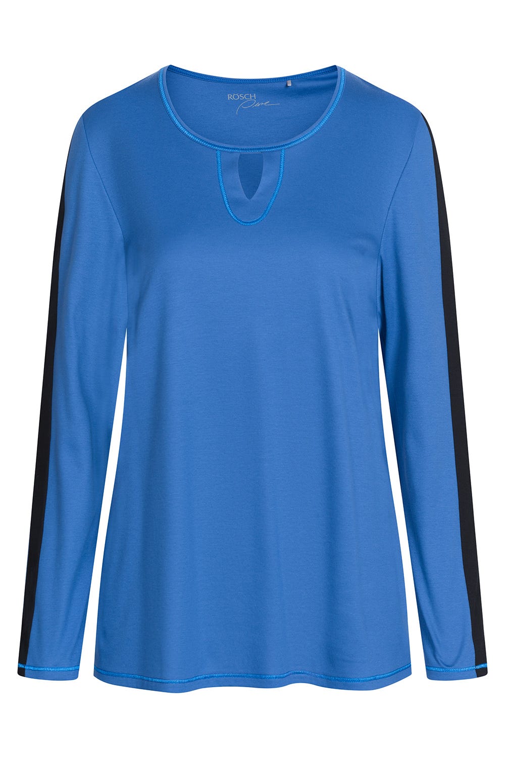 Hollowbild von Shirt mit Kontraststreifen Ziernähte Baumwolle/Modal Große Größen bis 54