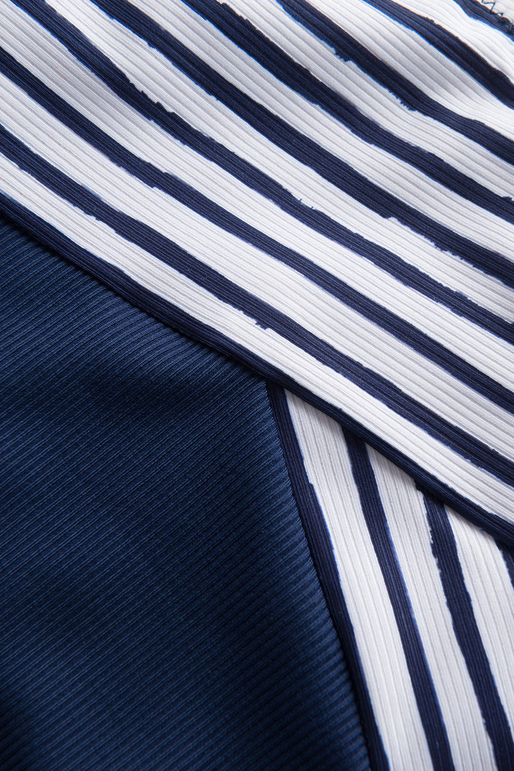 Detailbild 3 von Bandeau Badeanzug mit gestreifter Blende Ripp recyceltes Polyester/Elasthan