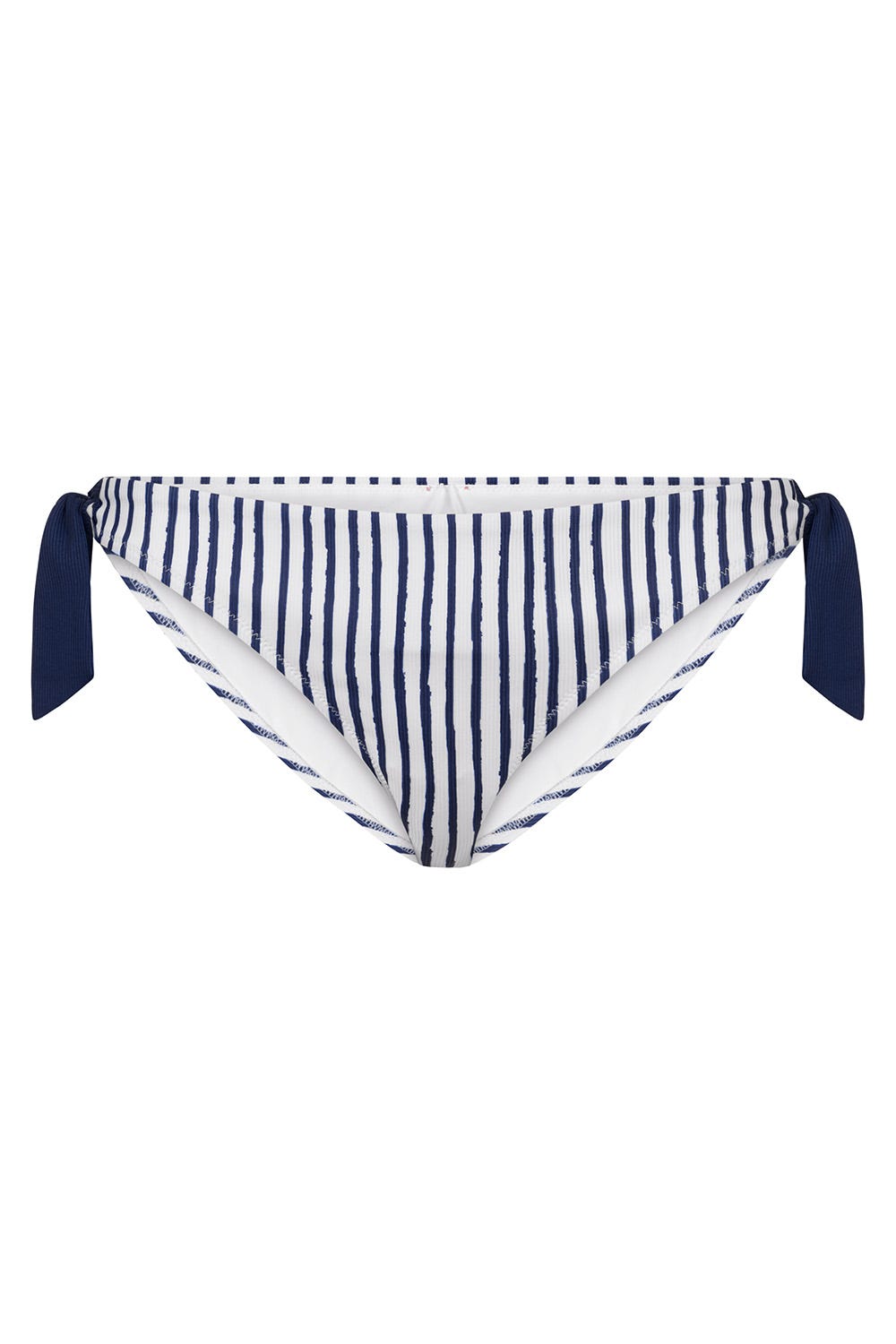 Hollowbild von Bikini Hose im Streifen-Druck Bänder Ripp recyceltes Polyester/Elasthan