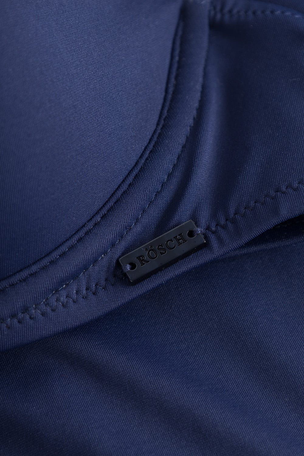 Detailbild 3 von Bikini Oberteil mit Raffungen Bügel Dunkelblau Ripp recyceltes Polyester/Elasthan