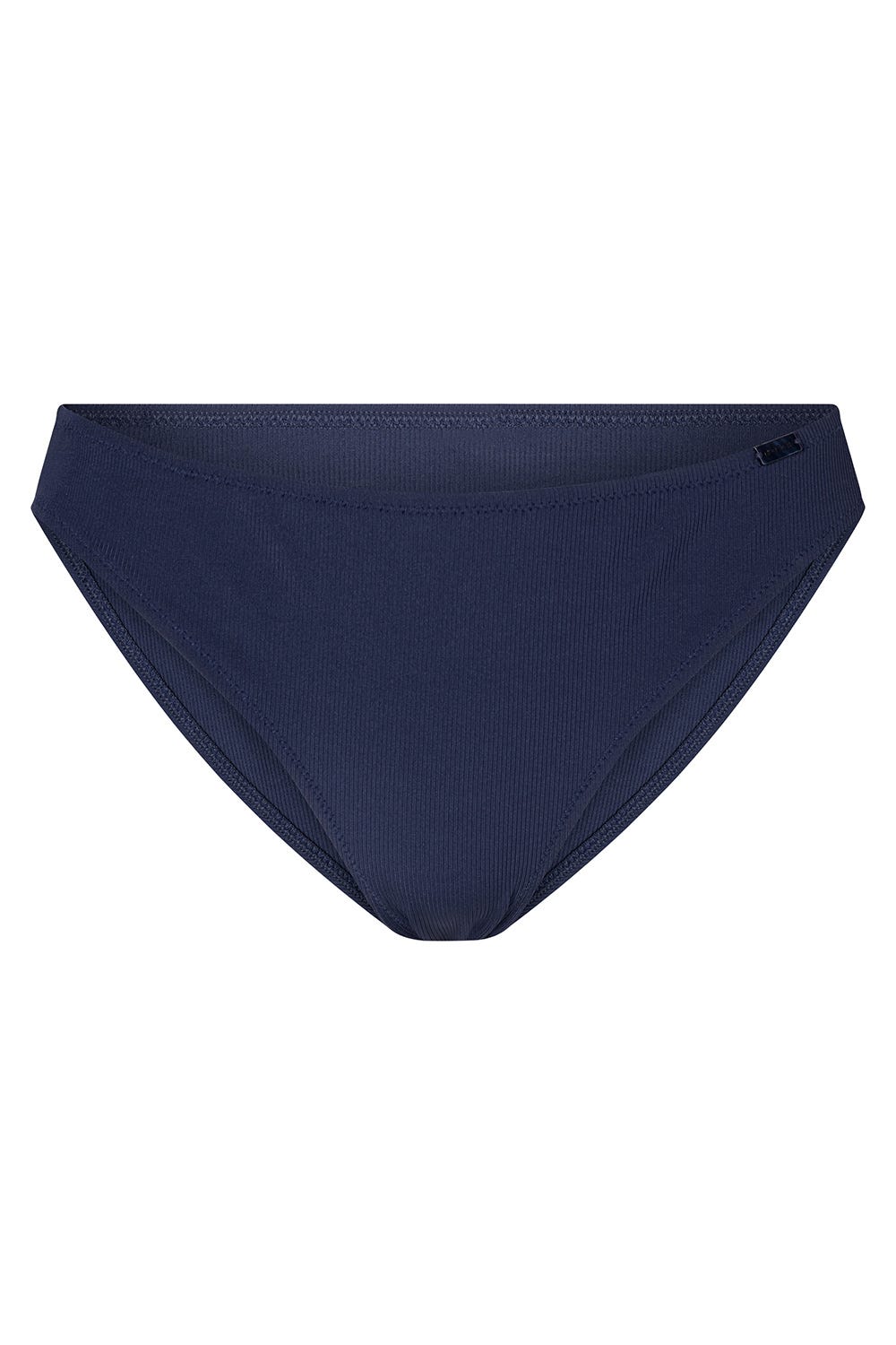 Hollowbild von Klassische Bikini Hose Dunkelblau modern Ripp recyceltes Polyester/Elasthan