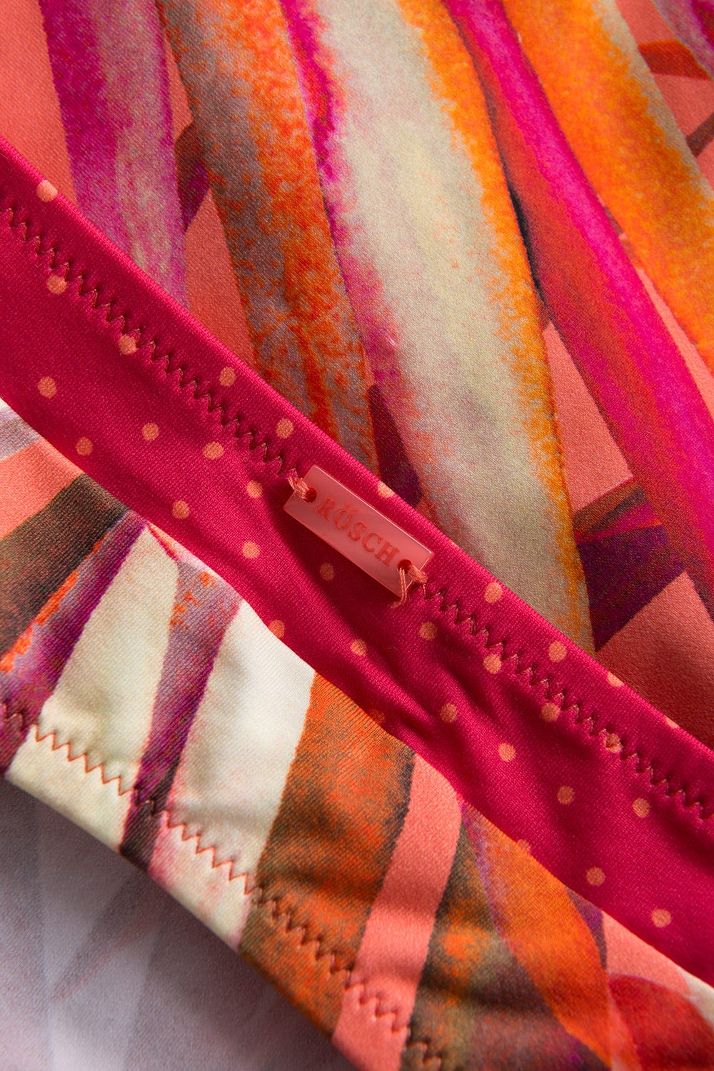 Detailbild 1 von Bikini-Hose mit Blende Blätter-Druck Tupfen recyceltes Polyamid/Elasthan