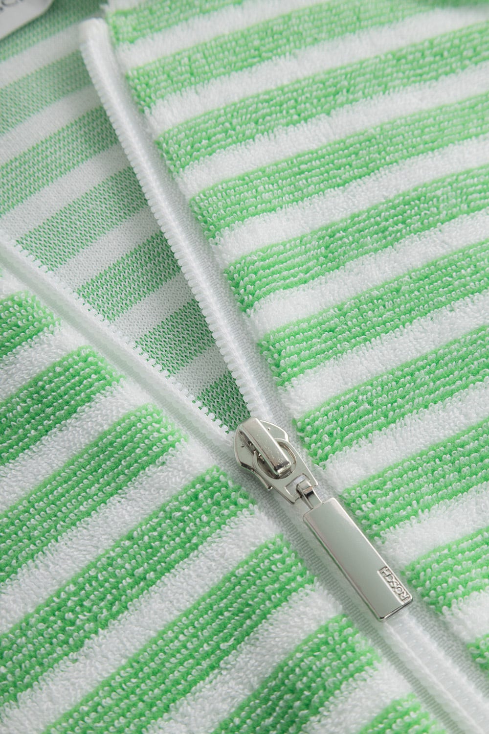 Detailbild 1 von Frottee-Mantel im grünen Ringel Reißverschluss Baumwolle/Polyester