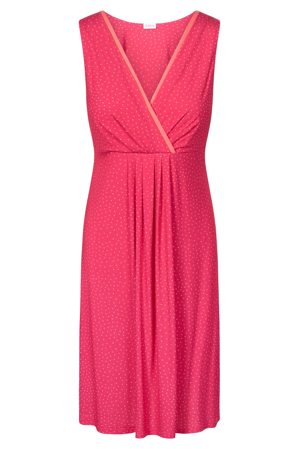 Hollowbild von Strandkleid mit Wickeloptik Tupfen-Druck Pink Viskose/Elasthan