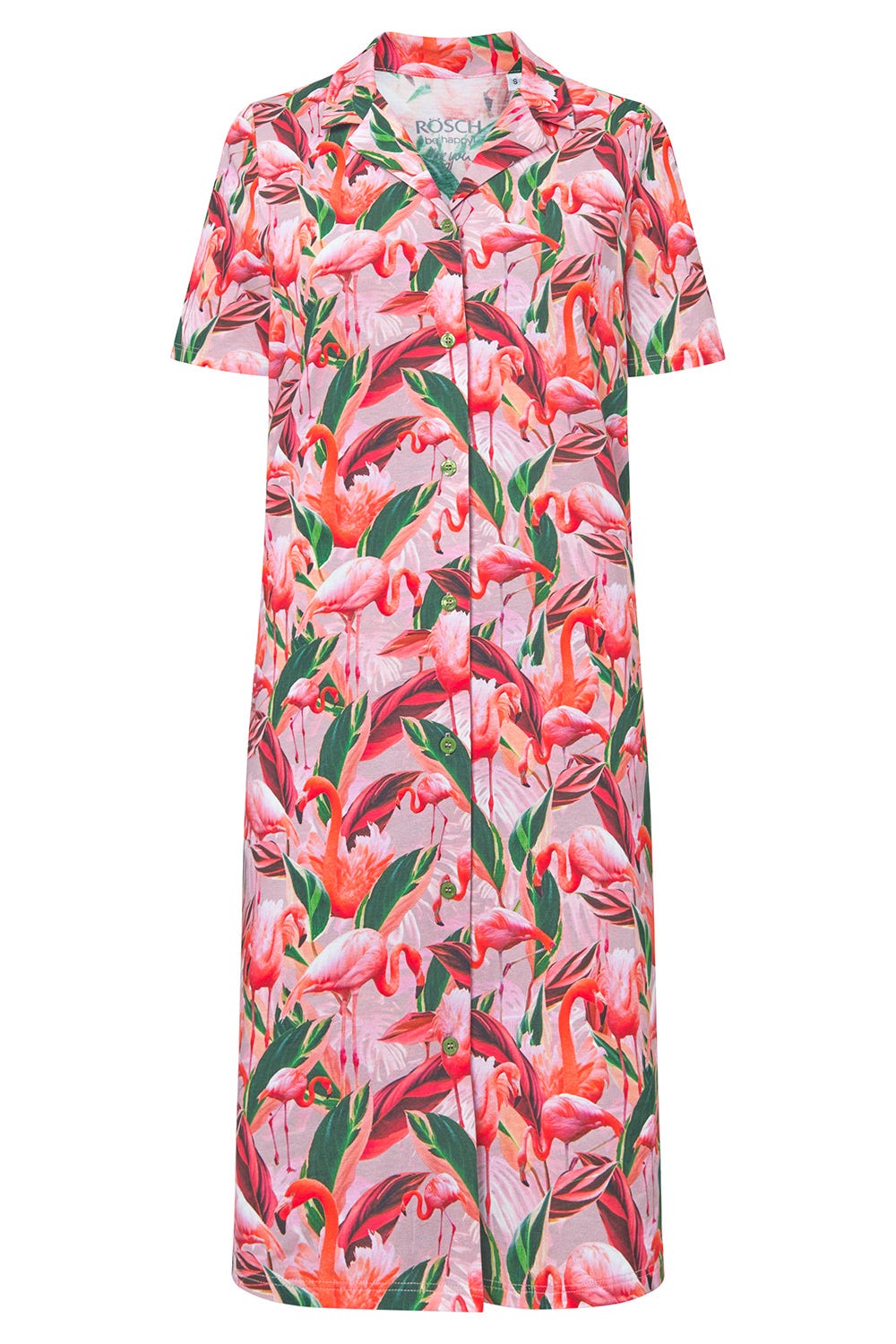 Hollowbild von Nachthemd im Flamingo-Druck Baumwolle/Elasthan
