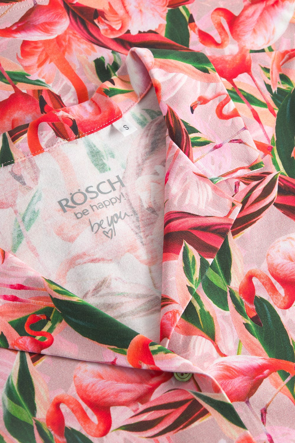 Detailbild 2 von Pyjamashirt im Flamingo-Druck Baumwolle/Elasthan