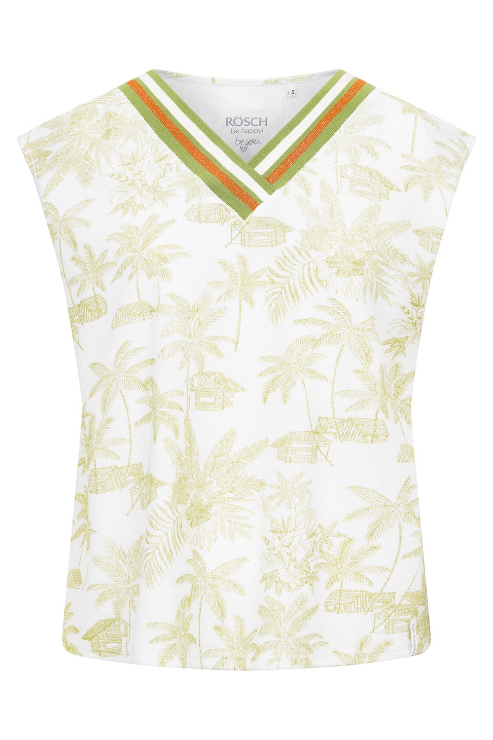 Hollowbild von Frottee-Shirt im Palmenprint Baumwolle/Polyester