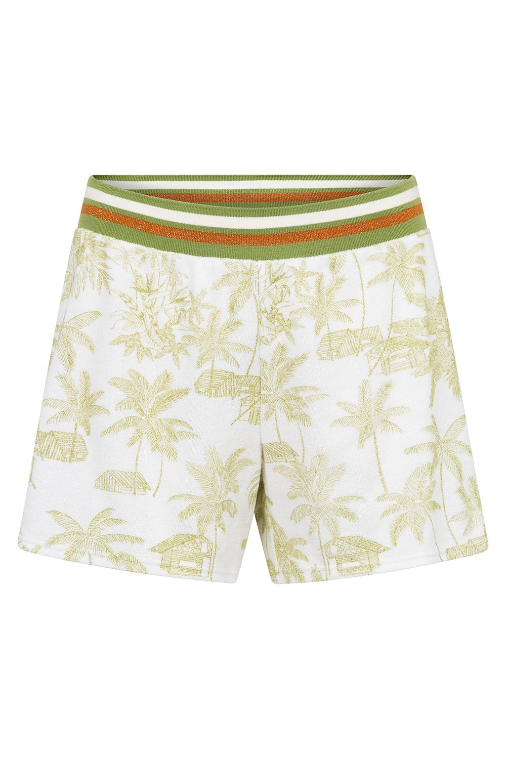 Hollowbild von Frottee-Shorts im Palmenprint Baumwolle/Polyester