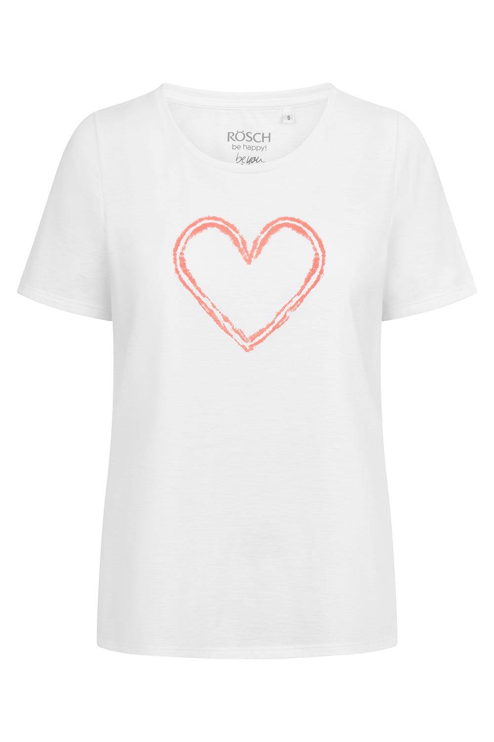 Hollowbild von Pyjamashirt mit Motivdruck Herz 100% Baumwolle