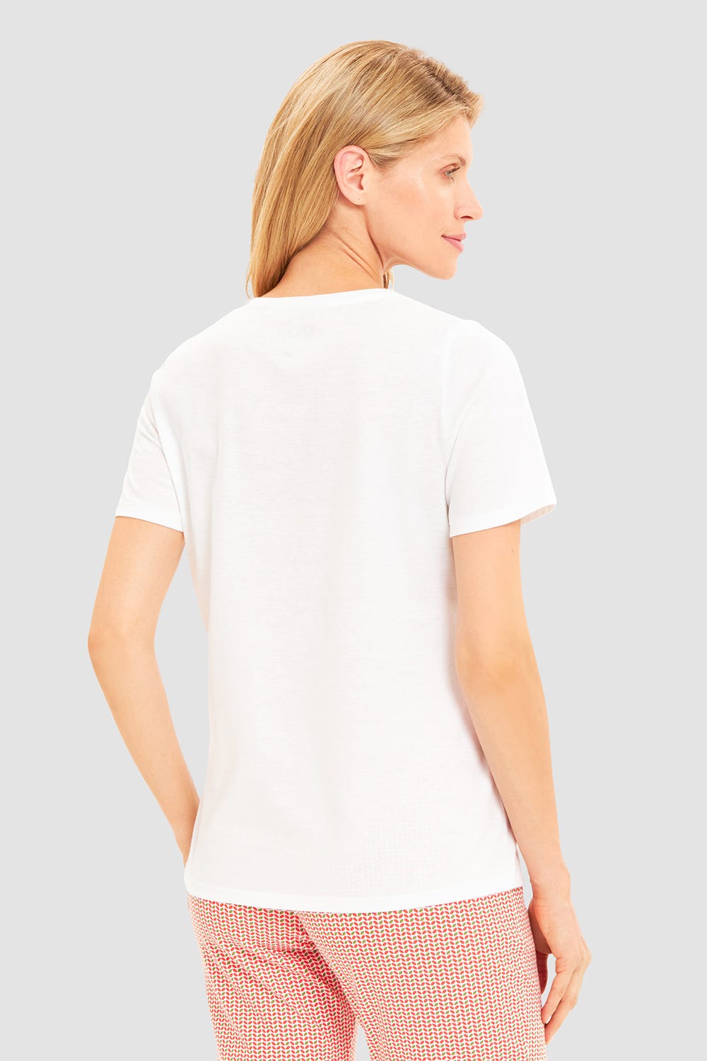 Rückansicht von Pyjamashirt mit Motivdruck Herz 100% Baumwolle