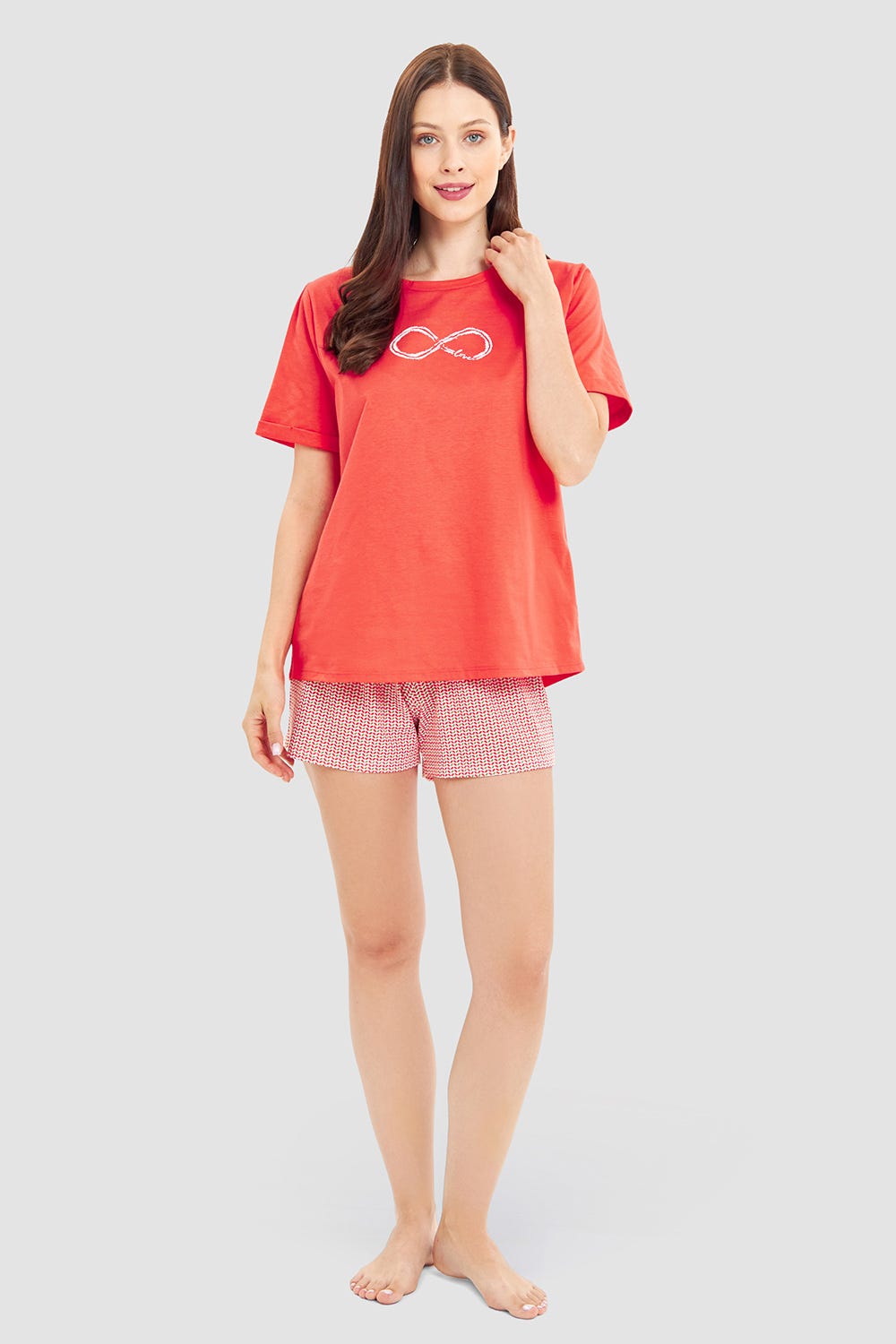 Detailbild 1 von Shorts im Grafikprint Rot-Grün Baumwolle/Elasthan