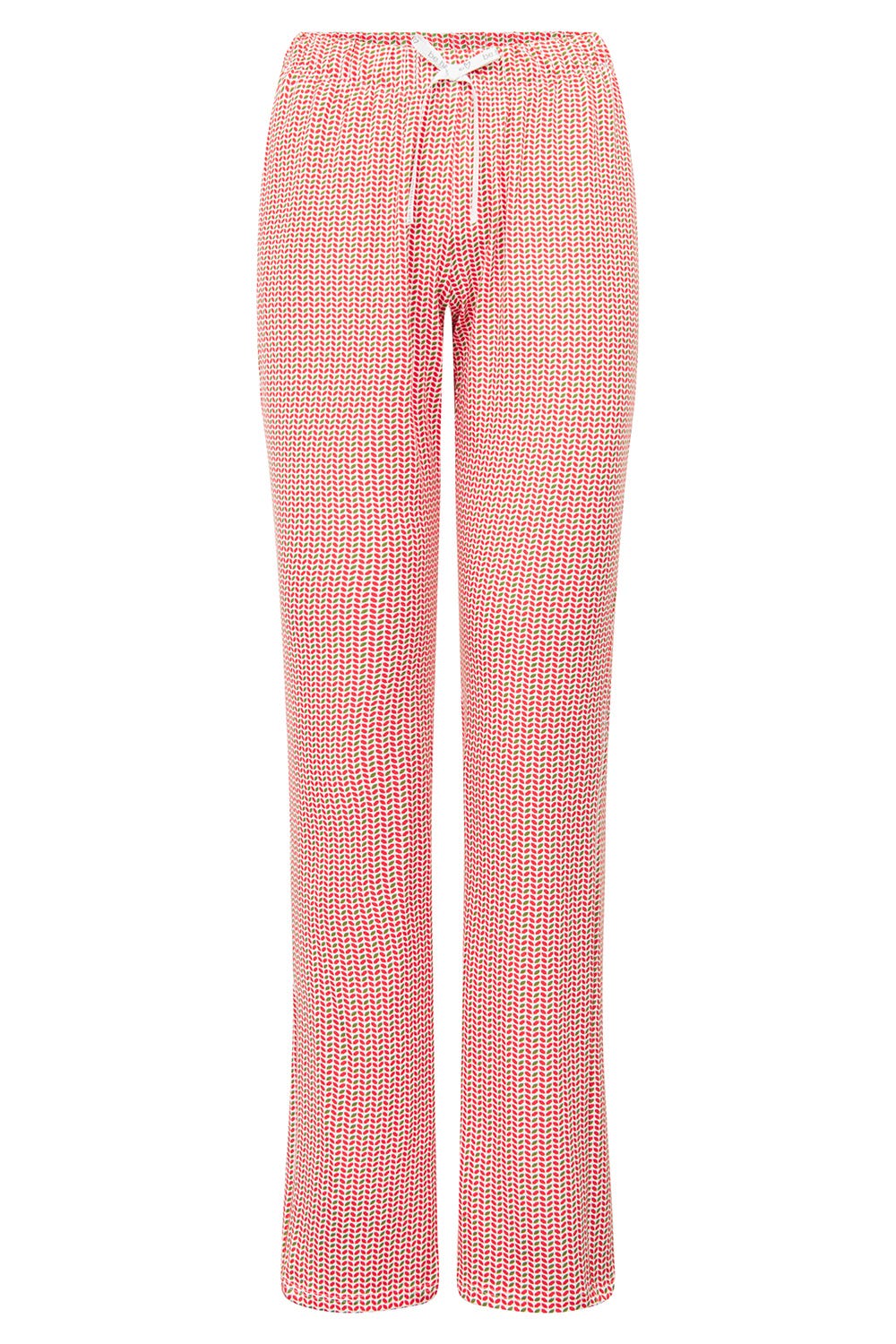 Hollowbild von Pyjamahose im Grafikprint Rot-Grün Baumwolle/Elasthan