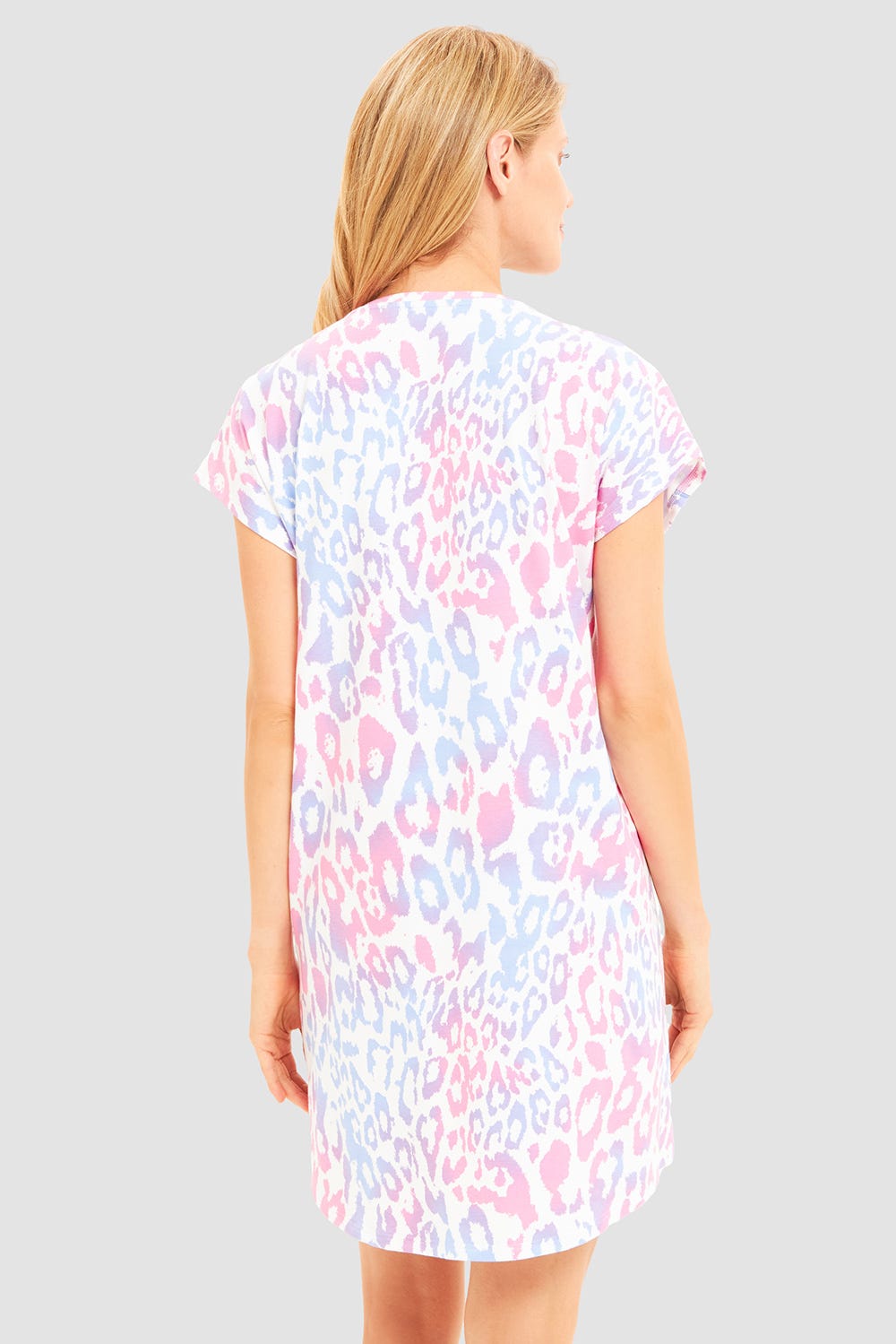 Rückansicht von Nachthemd im modernen Leoprint Baumwolle/Elasthan