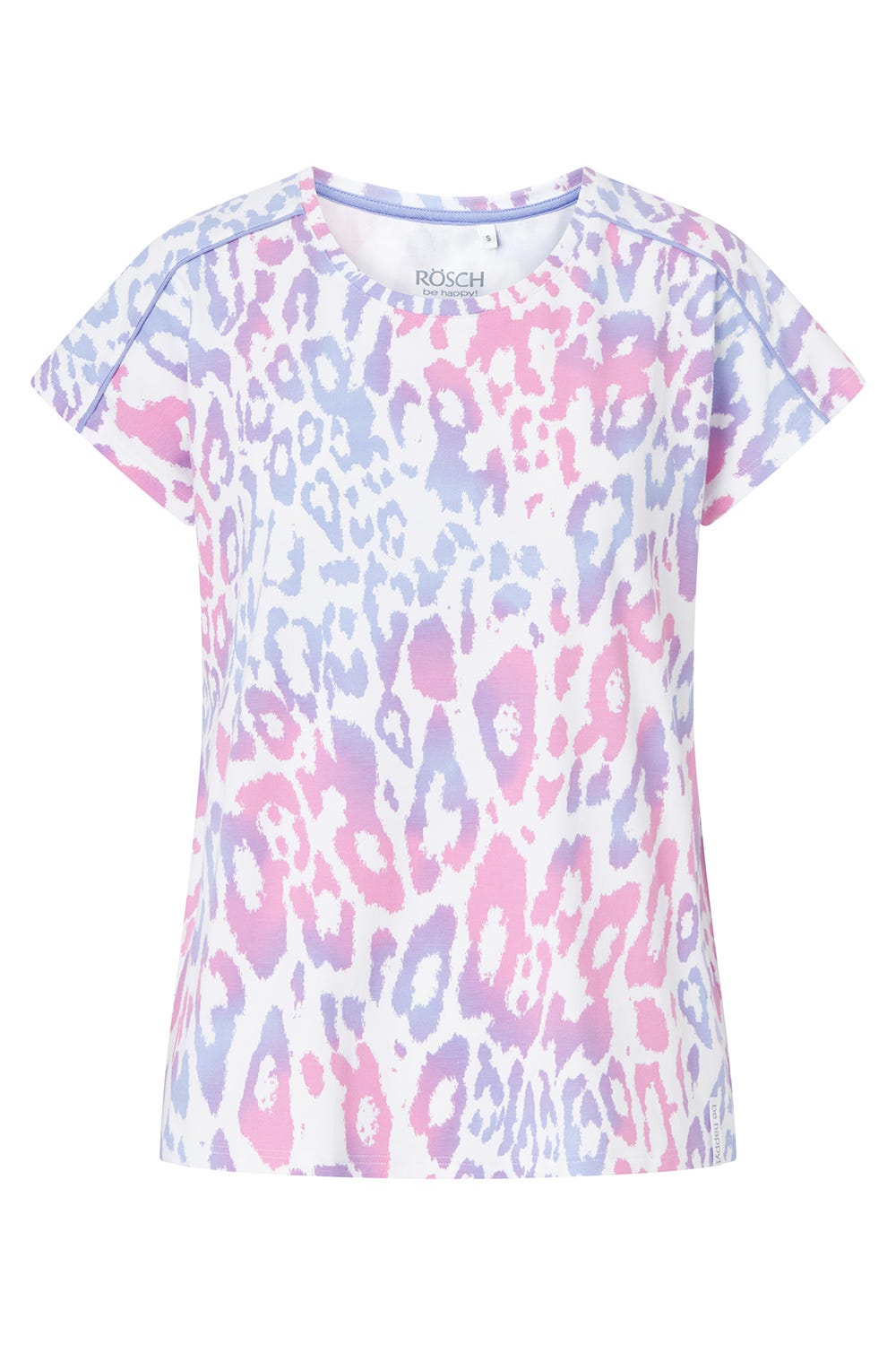 Hollowbild von Pyjamashirt im modernen Leoprint Baumwolle/Elasthan