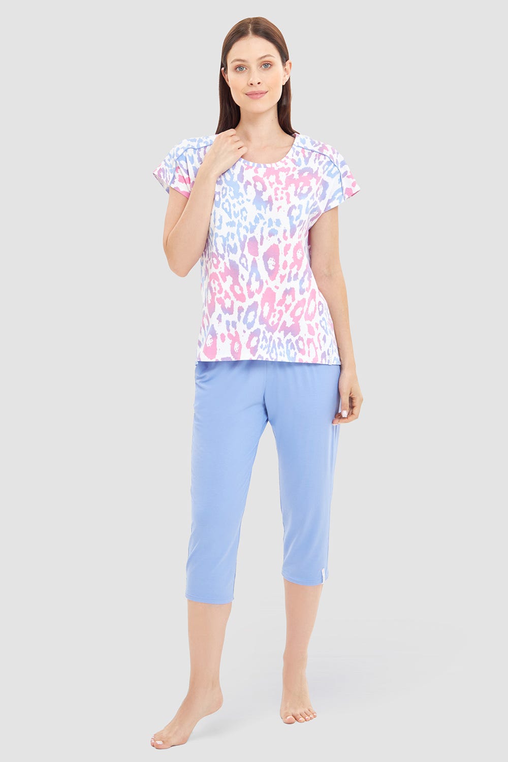 Detailbild 1 von Pyjamashirt im modernen Leoprint Baumwolle/Elasthan