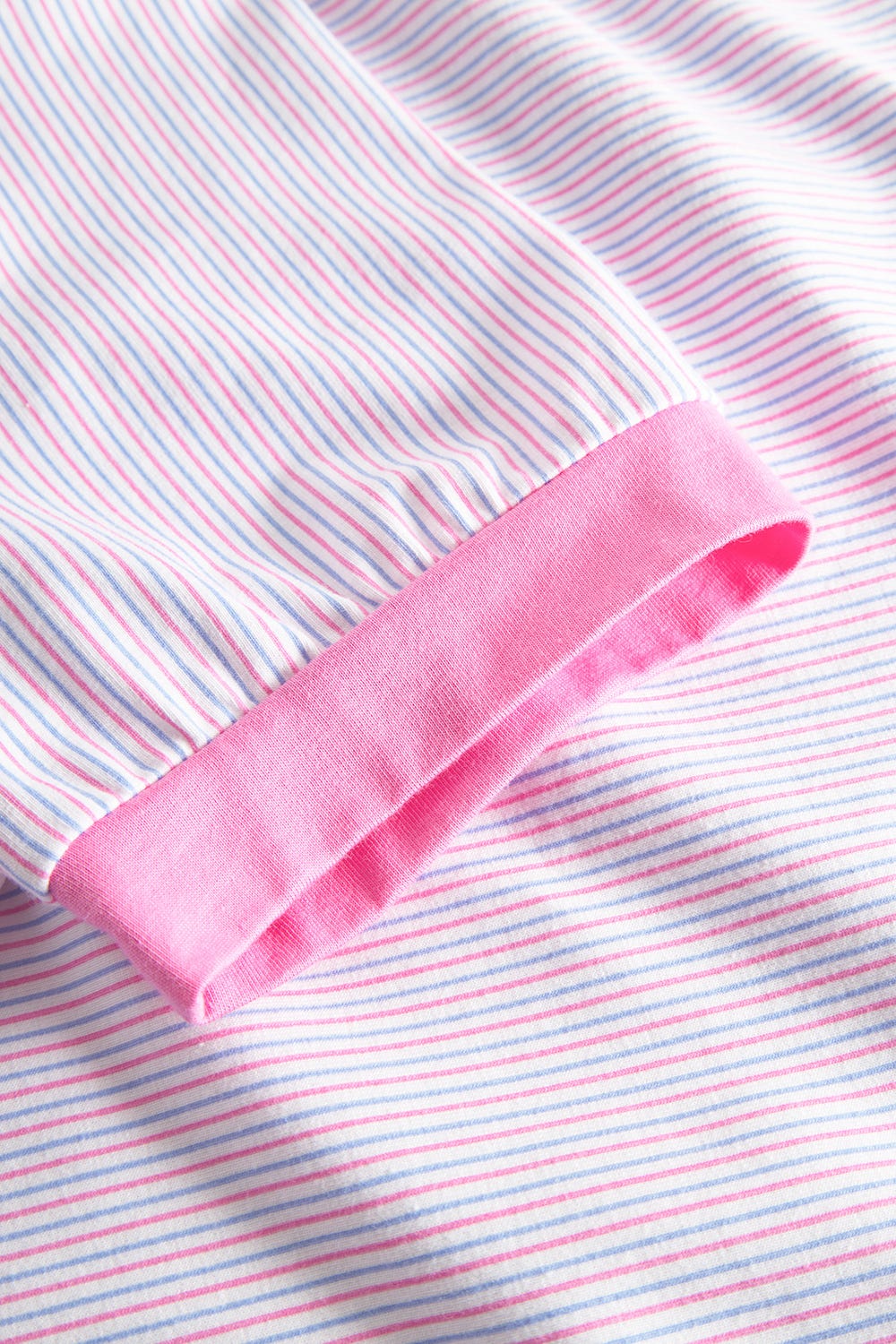Detailbild 2 von Nachthemd im Streifendruck Rosa-Blau Baumwolle/Elasthan