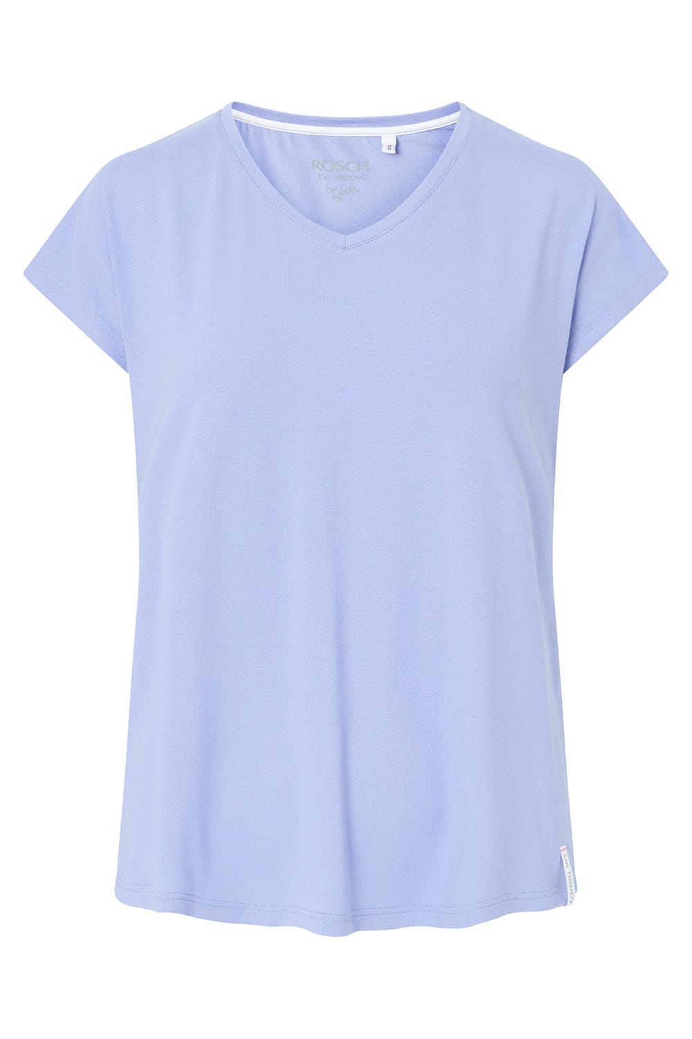 Hollowbild von Pyjamashirt mit V-Ausschnitt in Lavendel Viskose/Elasthan