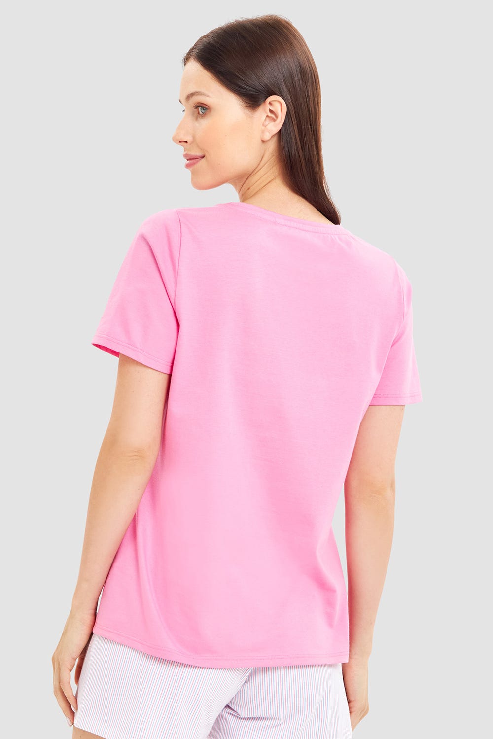 Rückansicht von Pyjamashirt mit Schriftzug Sommer 100% Baumwolle