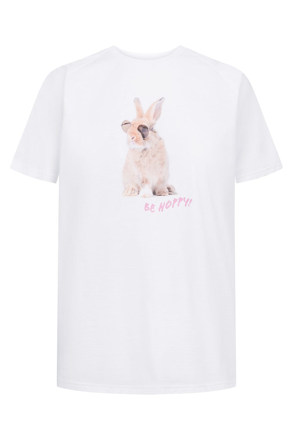 Hollowbild von Pyjamashirt mit Motivdruck Hase 100% Baumwolle