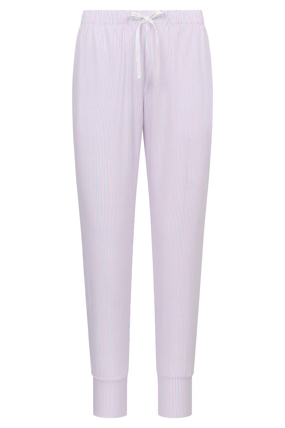 Hollowbild von 7/8-Hose im Streifendruck Rosa-Blau Baumwolle/Elasthan