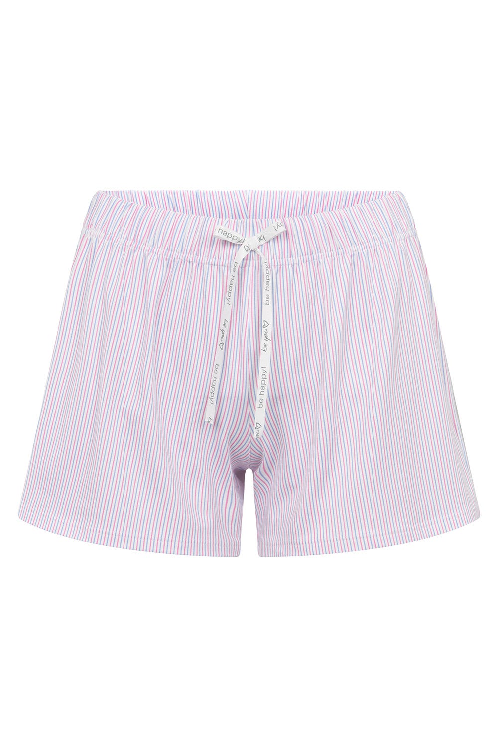 Hollowbild von Shorts im Streifendruck Rosa-Blau Baumwolle/Elasthan