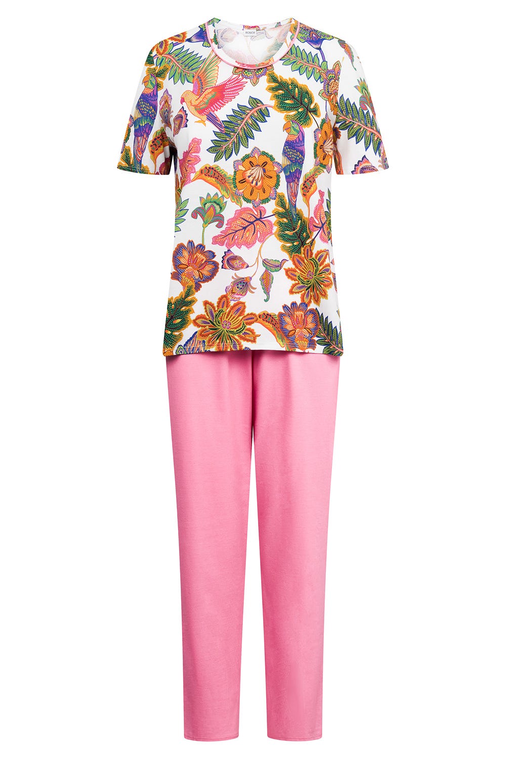 Hollowbild von Pyjama mit Blumenprint exotisch Baumwolle/Modal