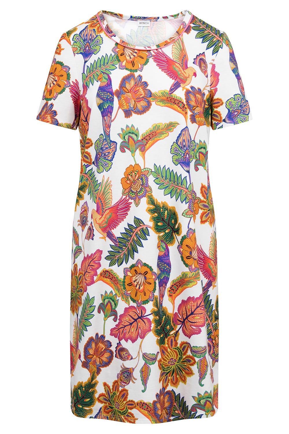 Hollowbild von Nachthemd Kurzarm mit Blumenprint exotisch Baumwolle/Modal