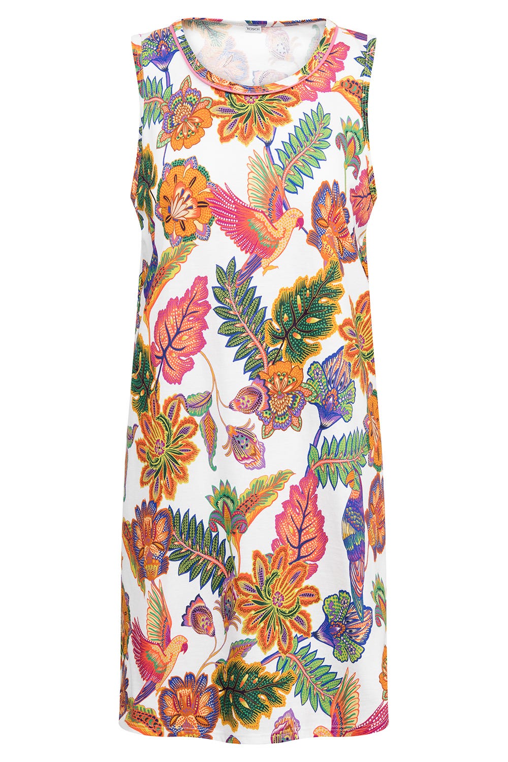 Hollowbild von Nachthemd Ärmellos mit Blumenprint exotisch Baumwolle/Modal