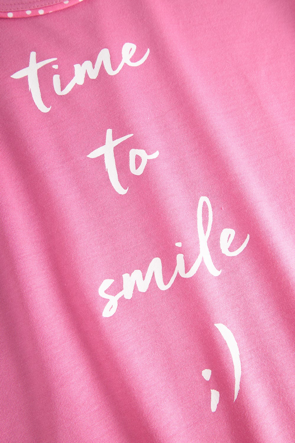 Detailbild 1 von Pyjama mit Statement-Print Tupfendruck Pink Baumwolle/Modal
