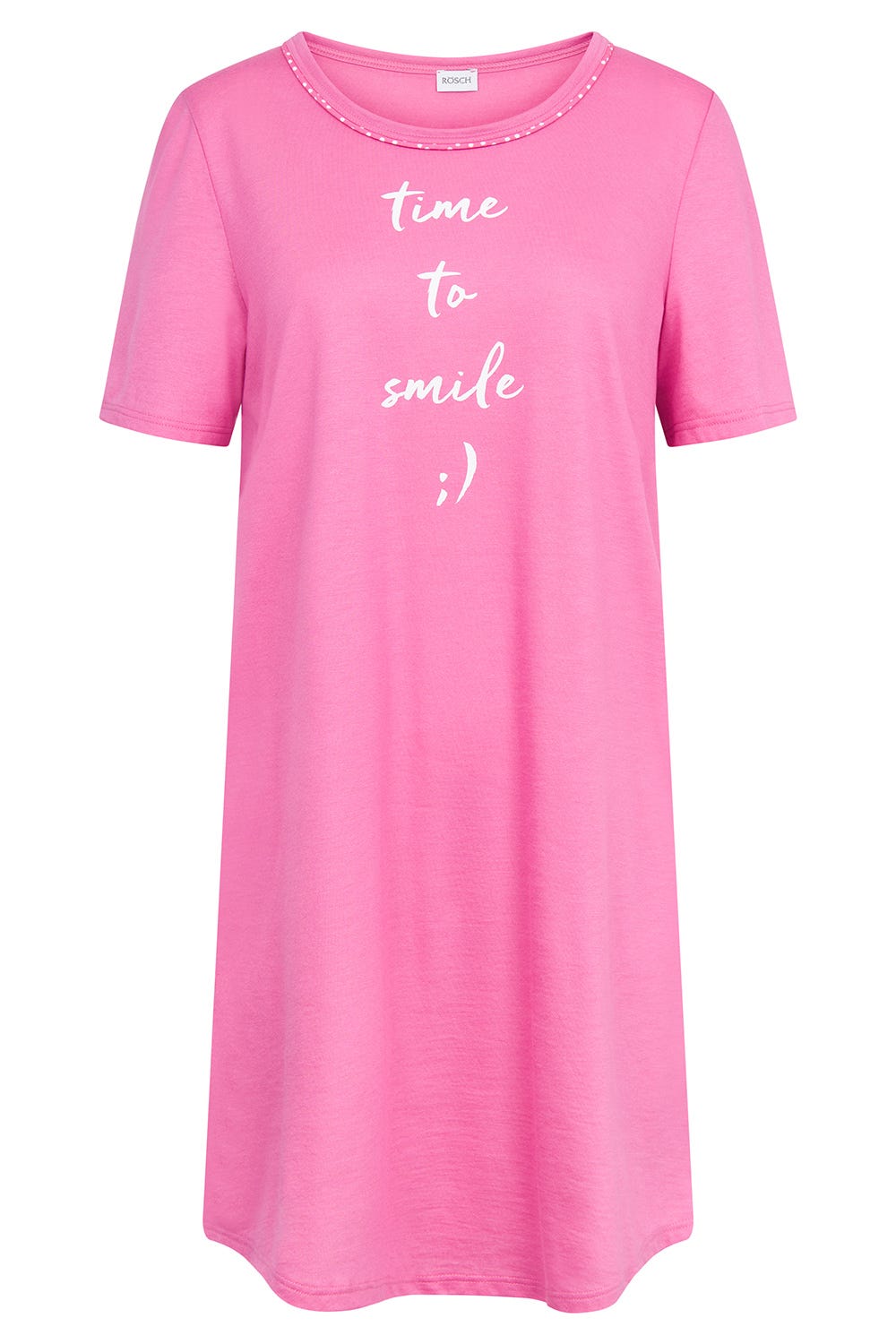 Hollowbild von Nachthemd mit Statement-Print Pink Baumwolle/Modal