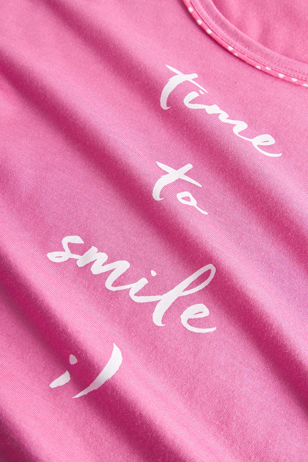 Detailbild 3 von Nachthemd mit Statement-Print Pink Baumwolle/Modal