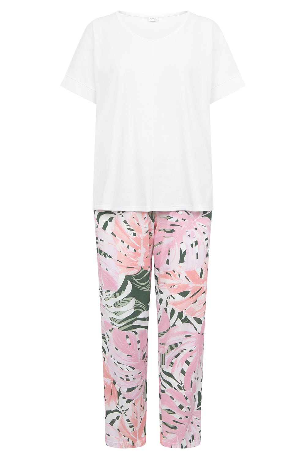 Hollowbild von Pyjama mit Blätterdruck exotisch 100% Baumwolle