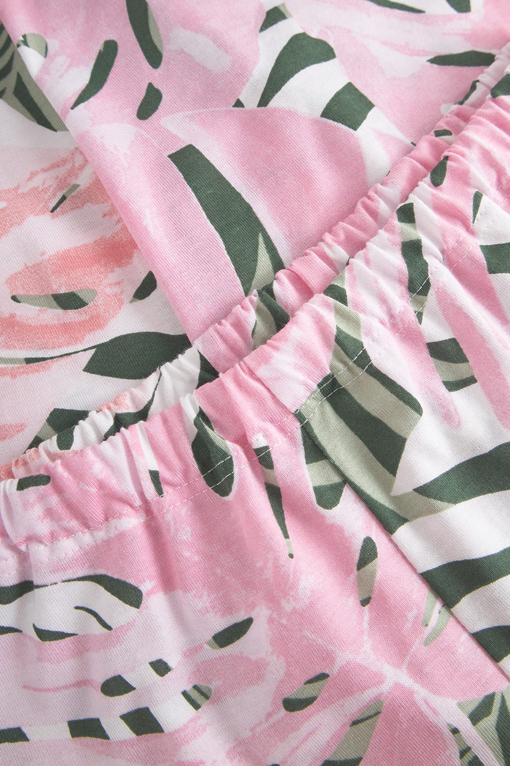 Detailbild 3 von Pyjama mit Blätterdruck exotisch 100% Baumwolle