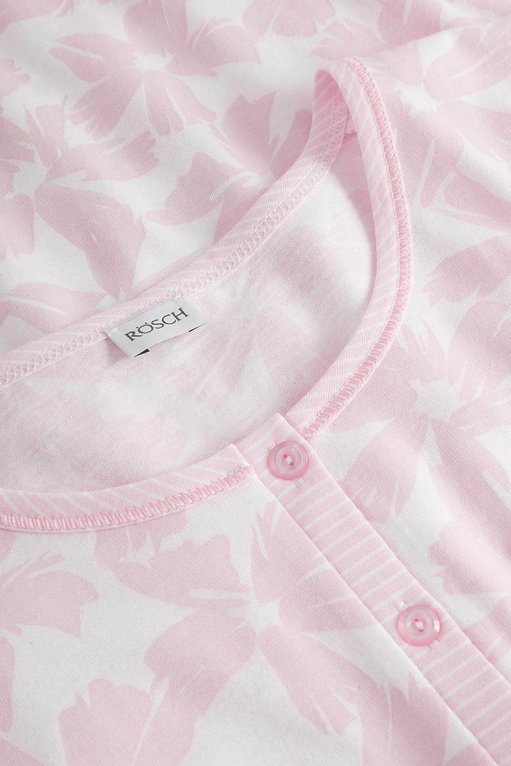 Detailbild 1 von Pyjama im Muster-Mix Blumen Streifen Rosa 100% Baumwolle