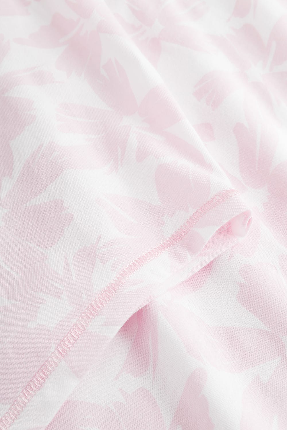 Detailbild 3 von Nachthemd im Muster-Mix Blumen Streifen Rosa 100% Baumwolle