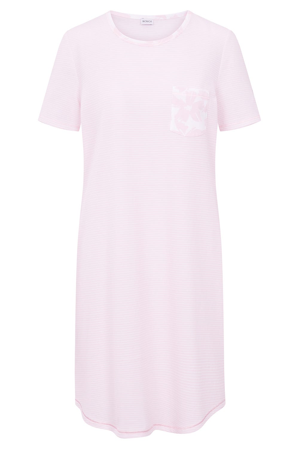 Hollowbild von Nachthemd im Streifendruck Rosa 100% Baumwolle