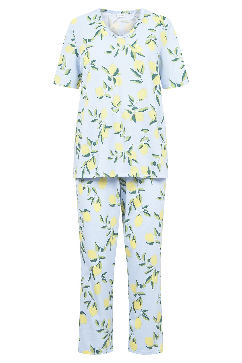 Hollowbild von Pyjama im Zitronendruck sommerlich 100% Baumwolle