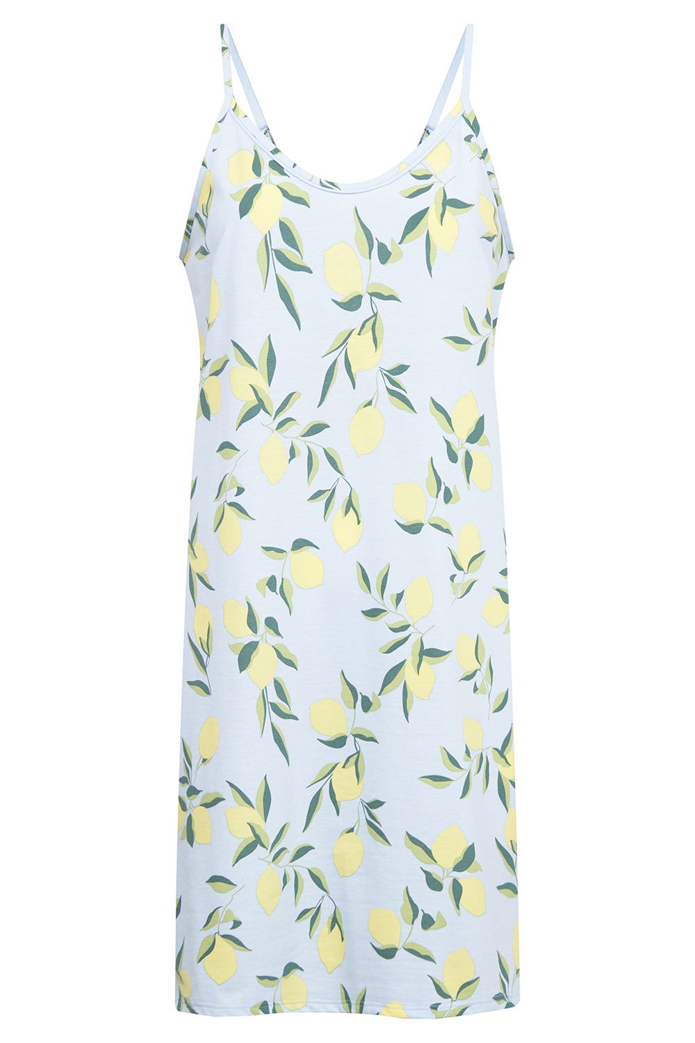 Hollowbild von Trägerkleid im Zitronendruck sommerlich 100% Baumwolle