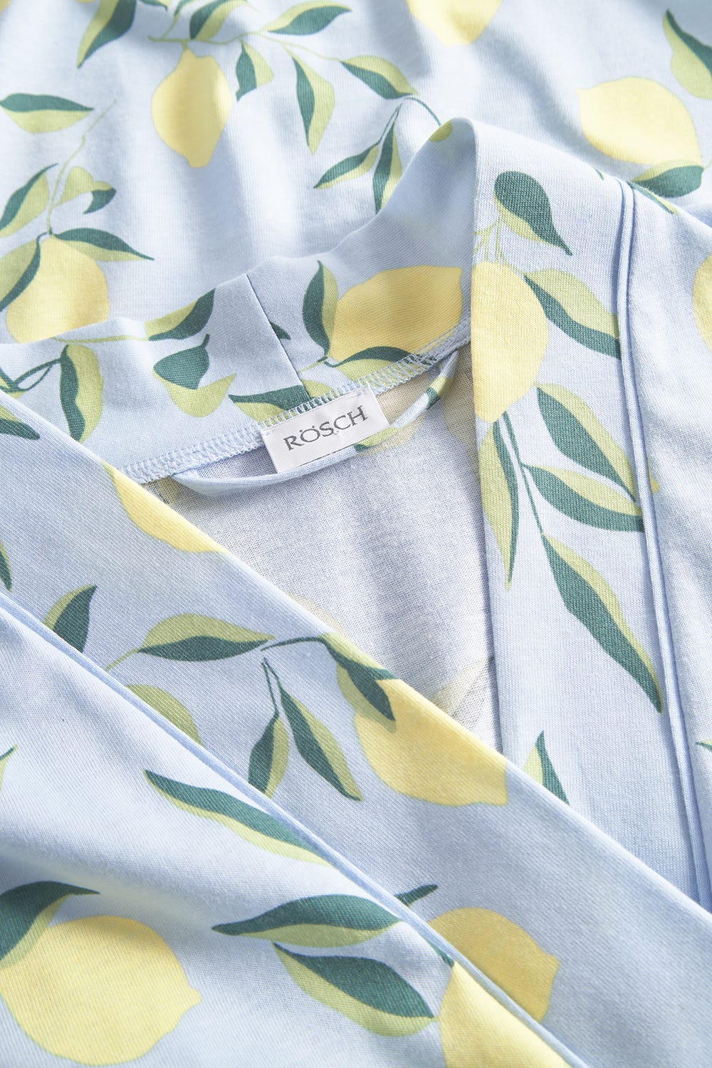 Detailbild 1 von Morgenmantel im Zitronendruck sommerlich 100% Baumwolle
