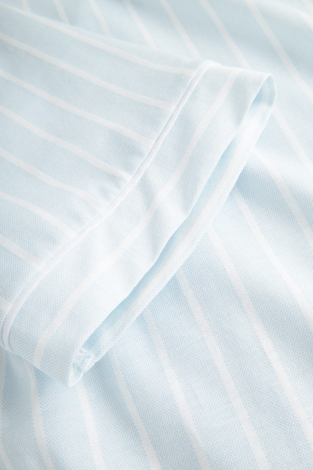 Detailbild 2 von Pyjama kurz im Streifenprint Hellblau Herrenhemdstil 100% Baumwolle