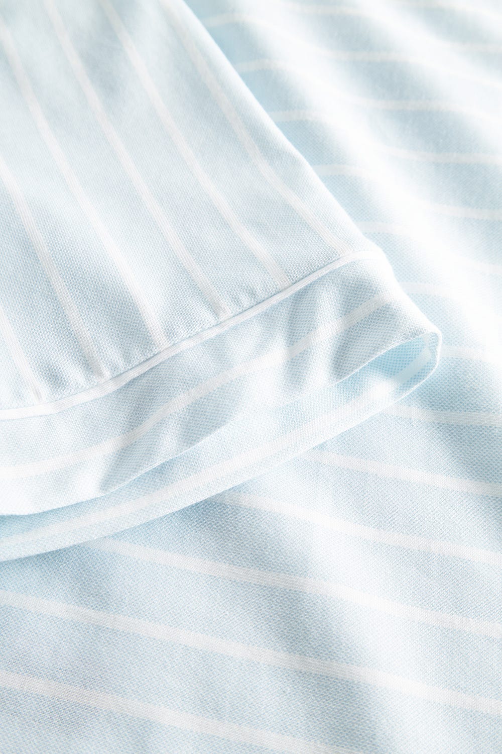 Detailbild 3 von Nachthemd kurz im Streifenprint Hellblau Herrenhemdstil 100% Baumwolle